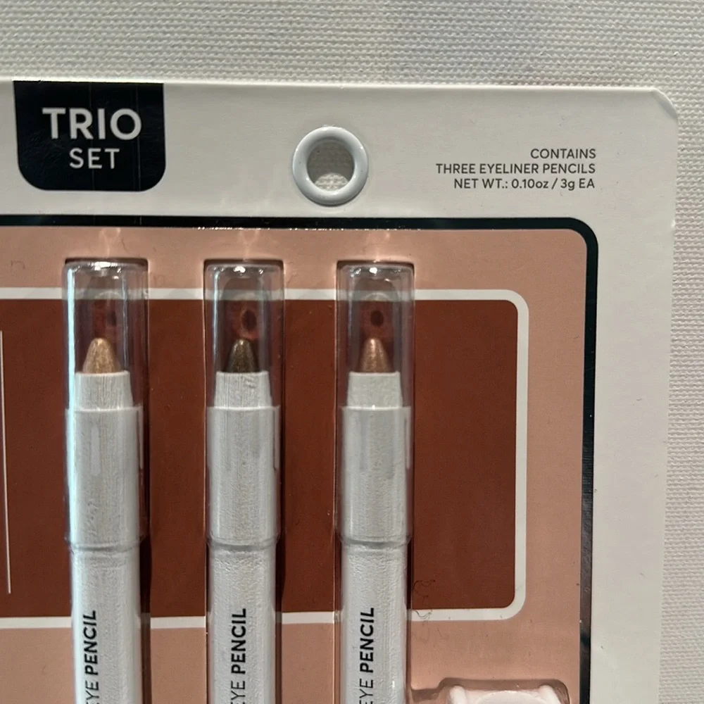 ColorBase Three Mettalic Eyeliner Pencils in Nude, Smoke & Bronze W/Sharpener.
